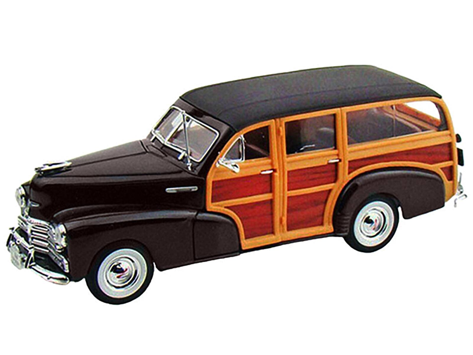 Alt View 1. Welly - 1948 Chevrolet Woody Fleetmaster Dark Brown 1/24 Diecast Model Car by Welly.