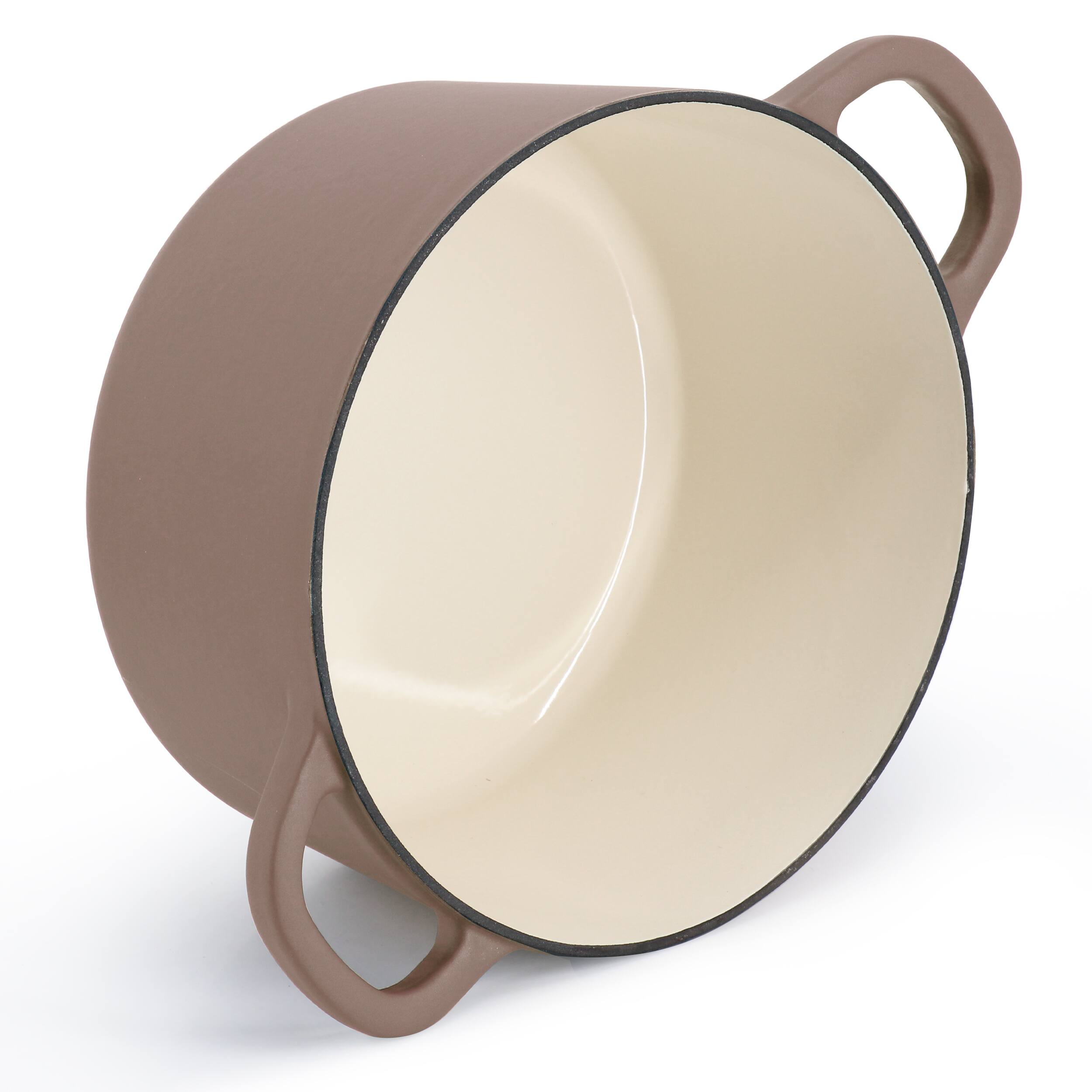 Alt View 2. Crockpot - Crockpot Artisan 5 Quart Enameled Cast Iron Dutch Oven in Matte Dusty Pink - Pink.