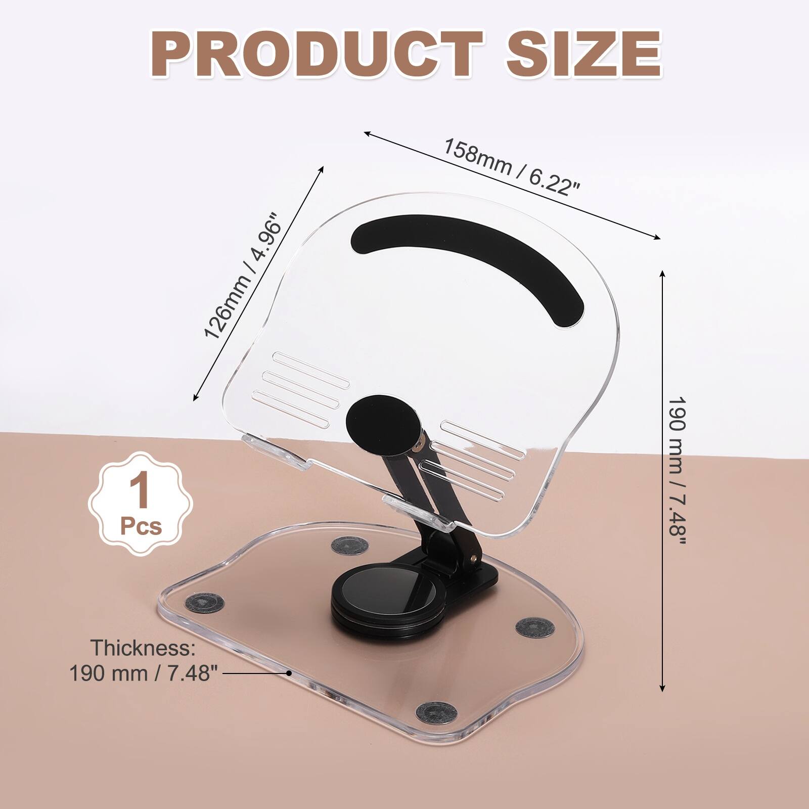 PRODUCT SIZE

126mm / 4.96"  
158mm / 6.22"  
Thickness: 190 mm / 7.48"  

1 Pcs