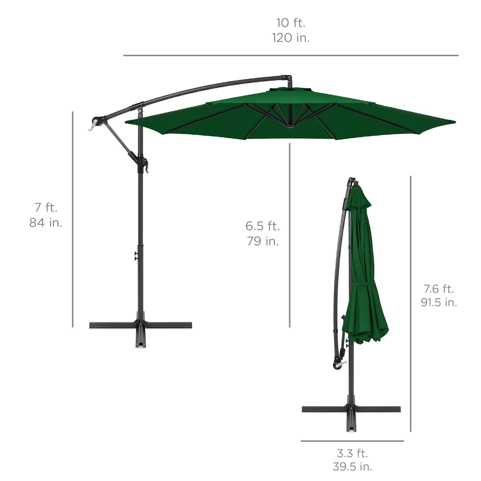 10 ft. 120 in.  
7 ft. 84 in.  
6.5 ft. 79 in.  
7.6 ft. 91.5 in.  
3.3 ft. 39.5 in.