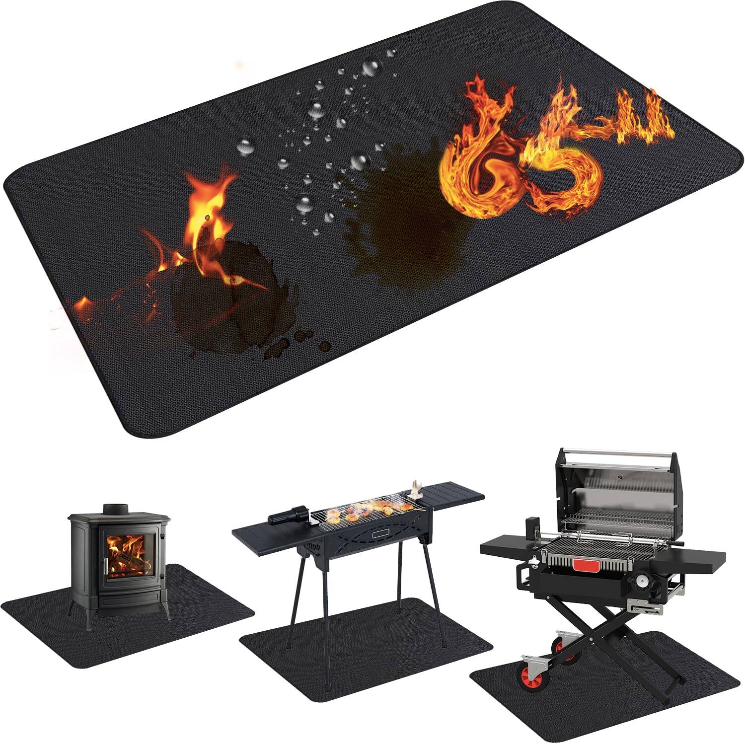 Front. Reds Spade - Grill Mats For Outdoor Fits Grills Smokers Griddles And Charcoal Flat Top Deck Patio Protector 【Powerful Pr... - 65x48.