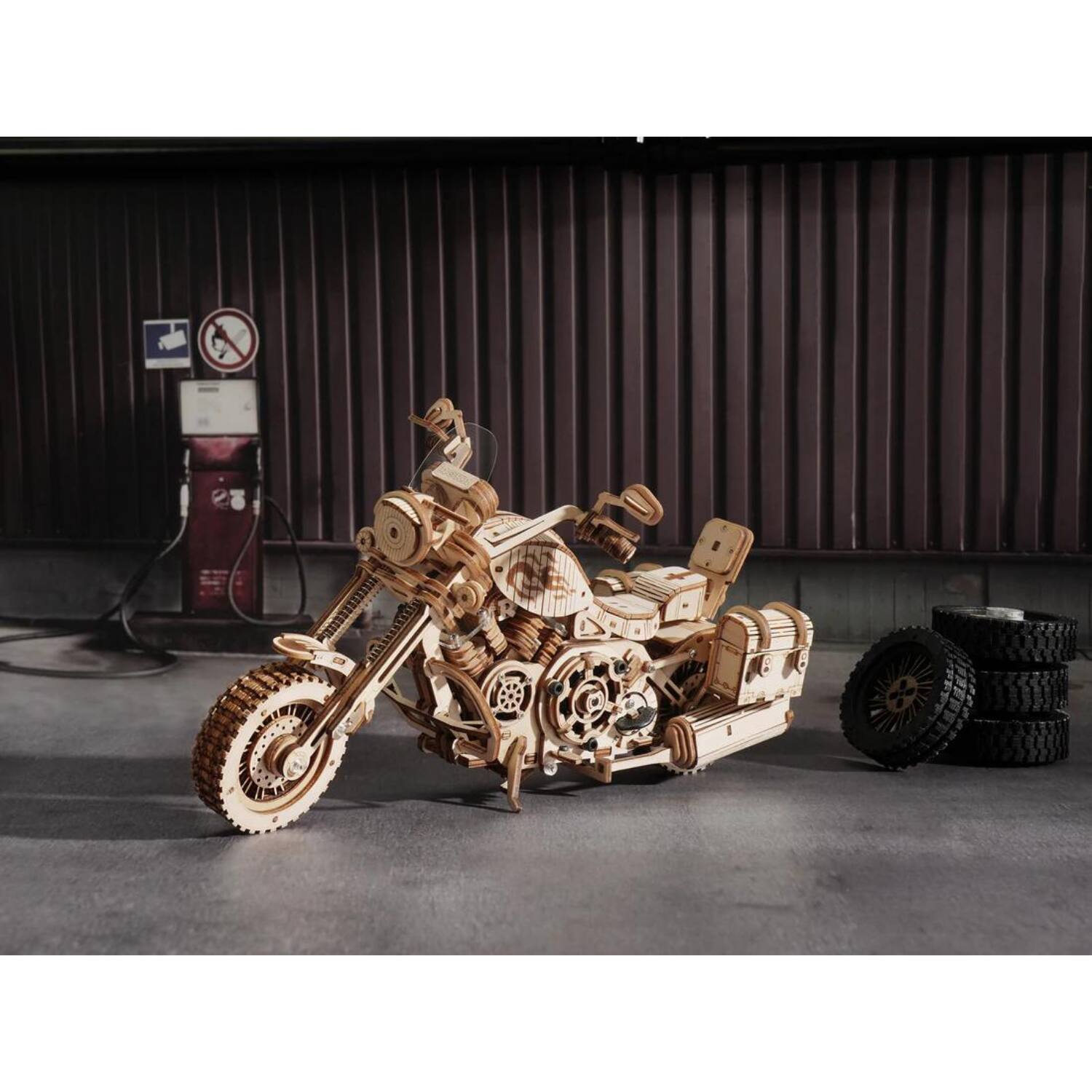 Back. 3D Puzzle - DIY 3D Moving Gears Puzzle - Motorcycle Cruiser - 420pcs.