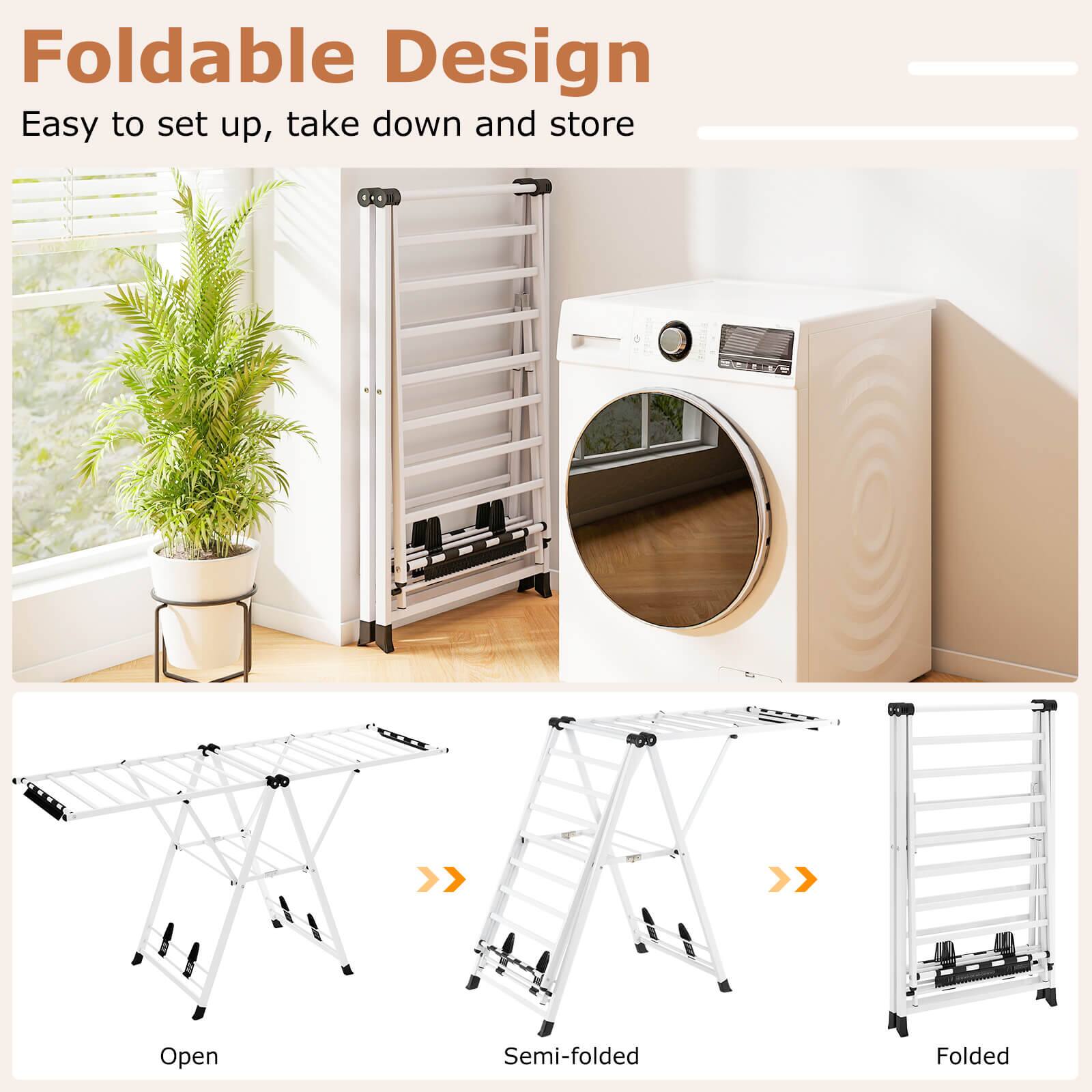 Foldable Design  
Easy to set up, take down and store  

Open  
Semi-folded  
Folded