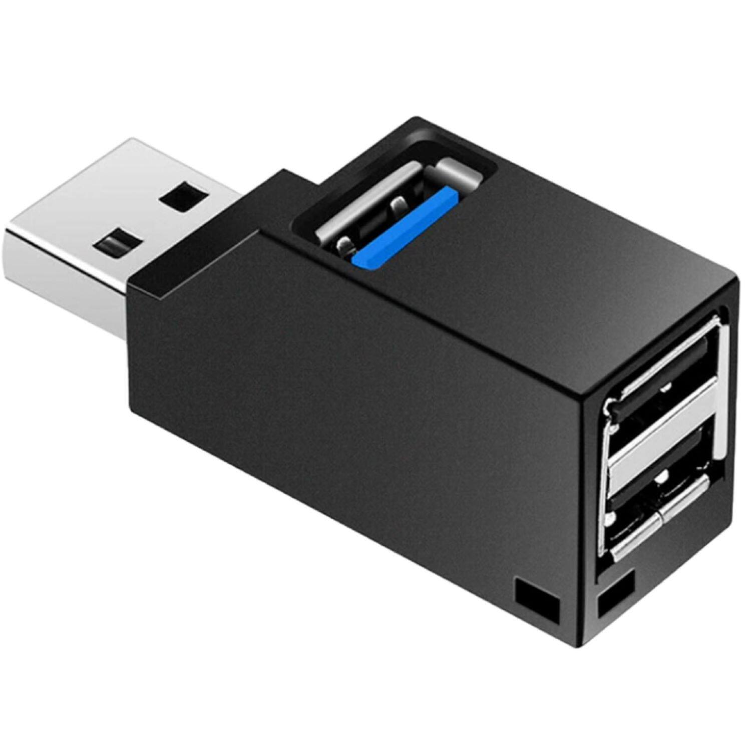Front. Sanoxy - 3 Port USB 3.0 Hub Portable High Speed Splitter Box For PC Notebook Laptop - Black.