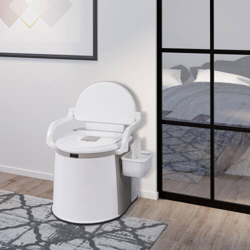 Alt View 8. Winado - Portable Toilet with 5 Gallon Bucket Inner, Back, Handrail Design Camping RV Toilet for Adult Kids Home Boat Van Travel - Off-White.