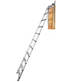 VEVOR - Attic Ladder Telescoping,350-pound Capacity,39.37" x 23.6", Multi-Purpose Aluminium Extension, Lightweight and Portable - Silver