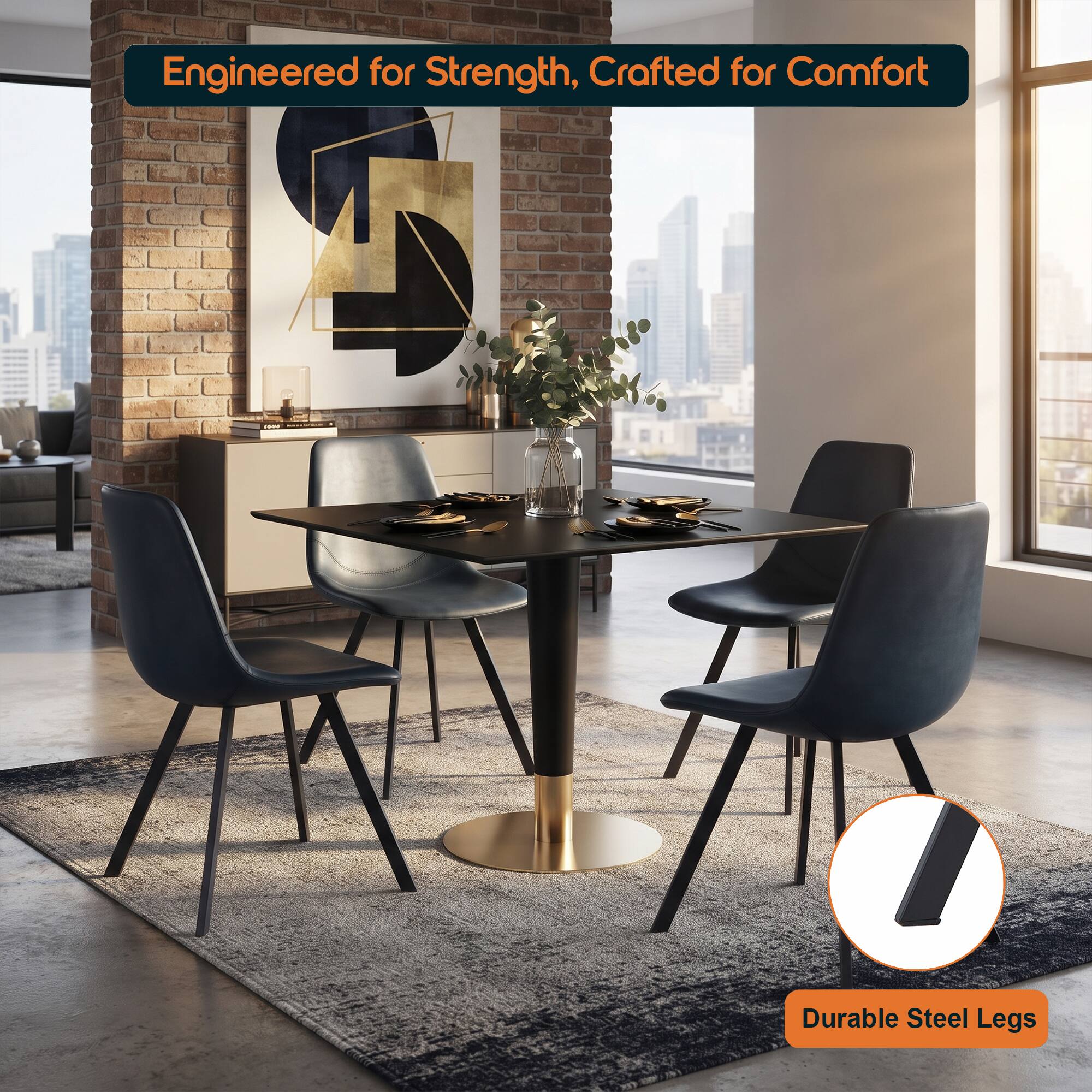 Engineered for Strength, Crafted for Comfort  
Durable Steel Legs