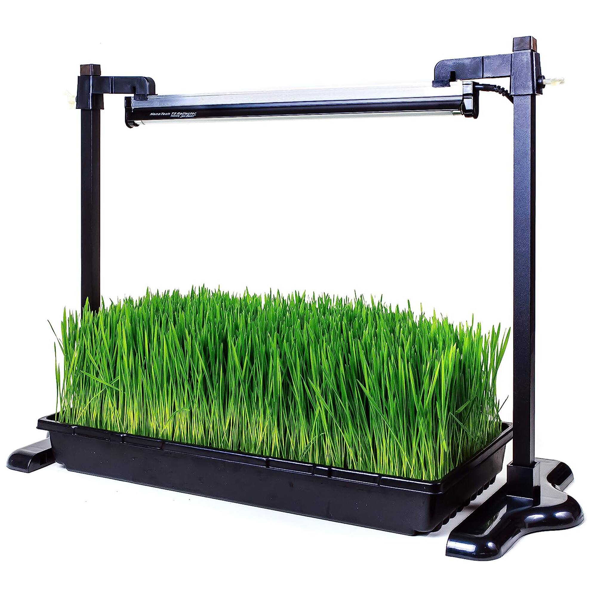Alt View 3. SunBlaster - SunBlaster Universal Aluminum Adjustable T5 Light Strip Stand with Growing Tray - Black.