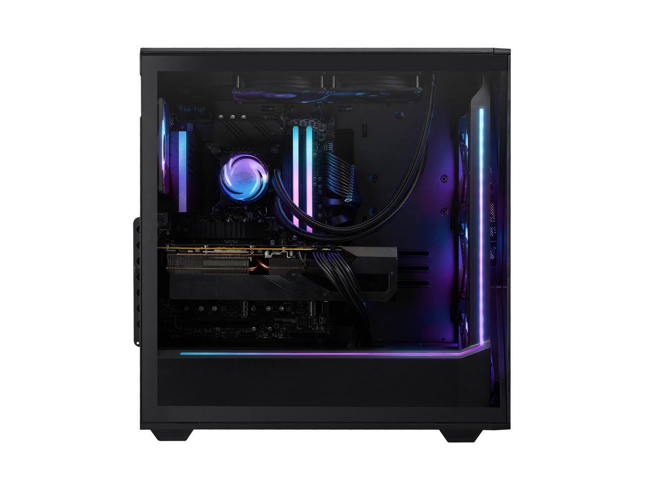 Alt View 4. iBUYPOWER - iBUYPOWER Slate 9 - Ryzen 7 7800X3D - RX 9070XT 16GB - 32GB DDR5 RGB - 1TB SSD - Gaming PC - Black.