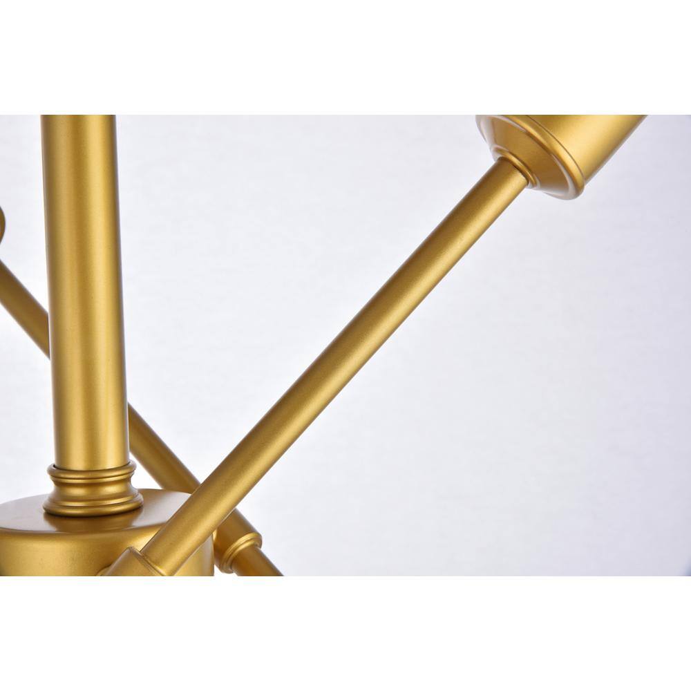 Alt View 1. Living District - Axel 6 Lights Brass Flush Mount - Brass.