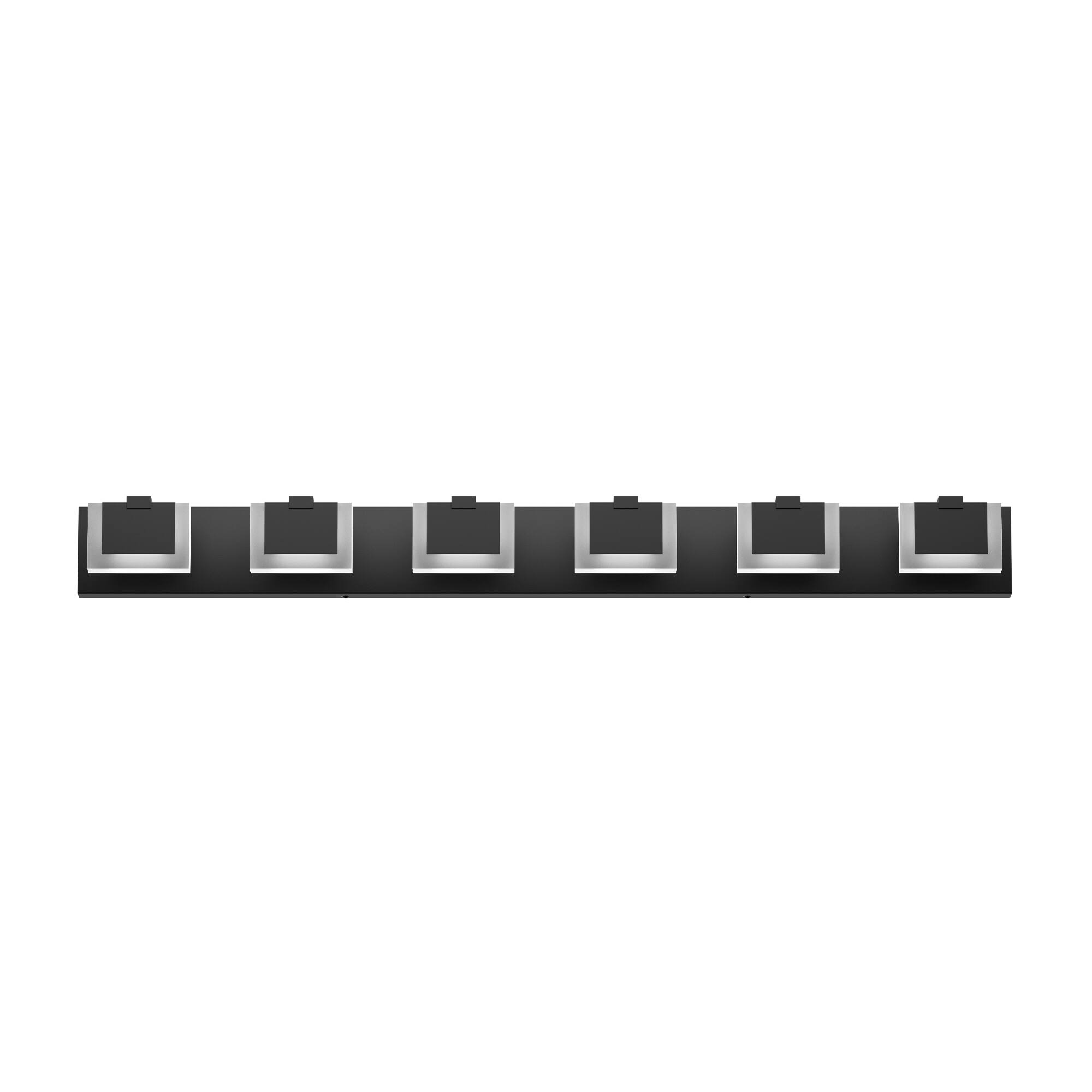 Alt View 1. HOMLUX - 45.67 in. 6 Lights Black LED Vanity Light Bar with Acrylic Shade.