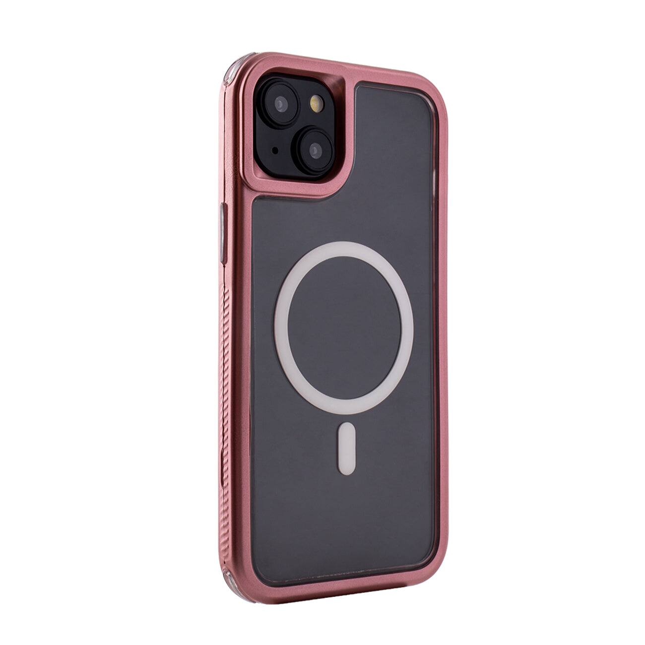 Reiko - Heavy Duty 3-In-1 Hybrid Shockproof Anti-Fall Protective Magnetic Case For Iphone 15 Plus In - Pink