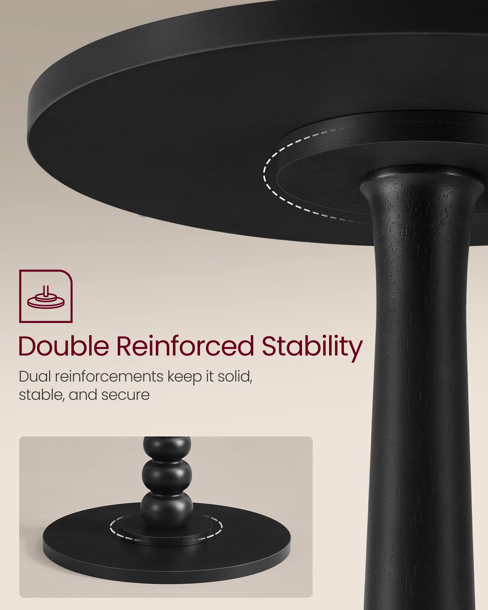 Double Reinforced Stability  
Dual reinforcements keep it solid, stable, and secure