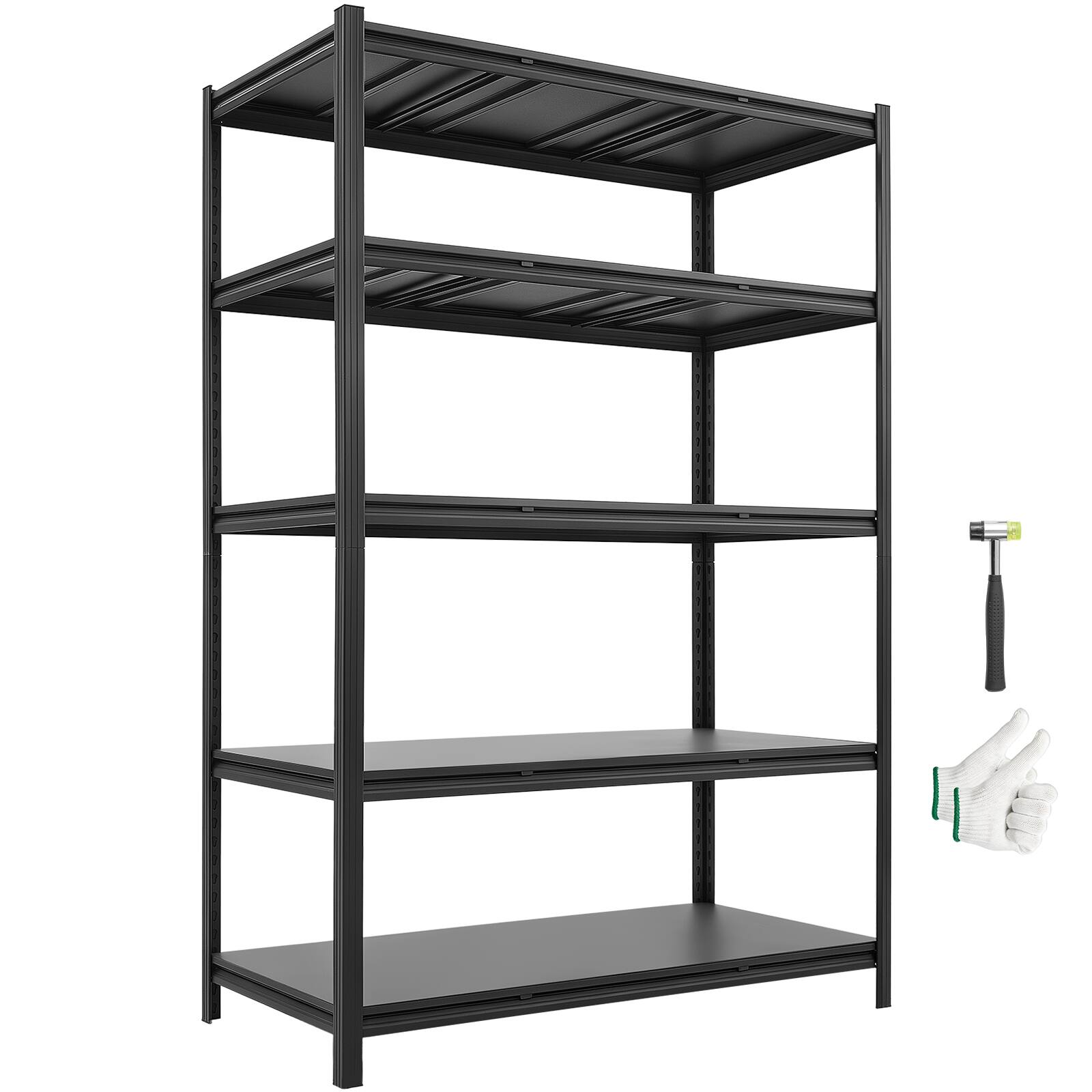 VEVOR - Storage Shelves, 5-Tier Adjustable, 3000 lbs Capacity, Heavy Duty Garage Storage Shelving Unit, Metal Utility Rack Shelf - Black
