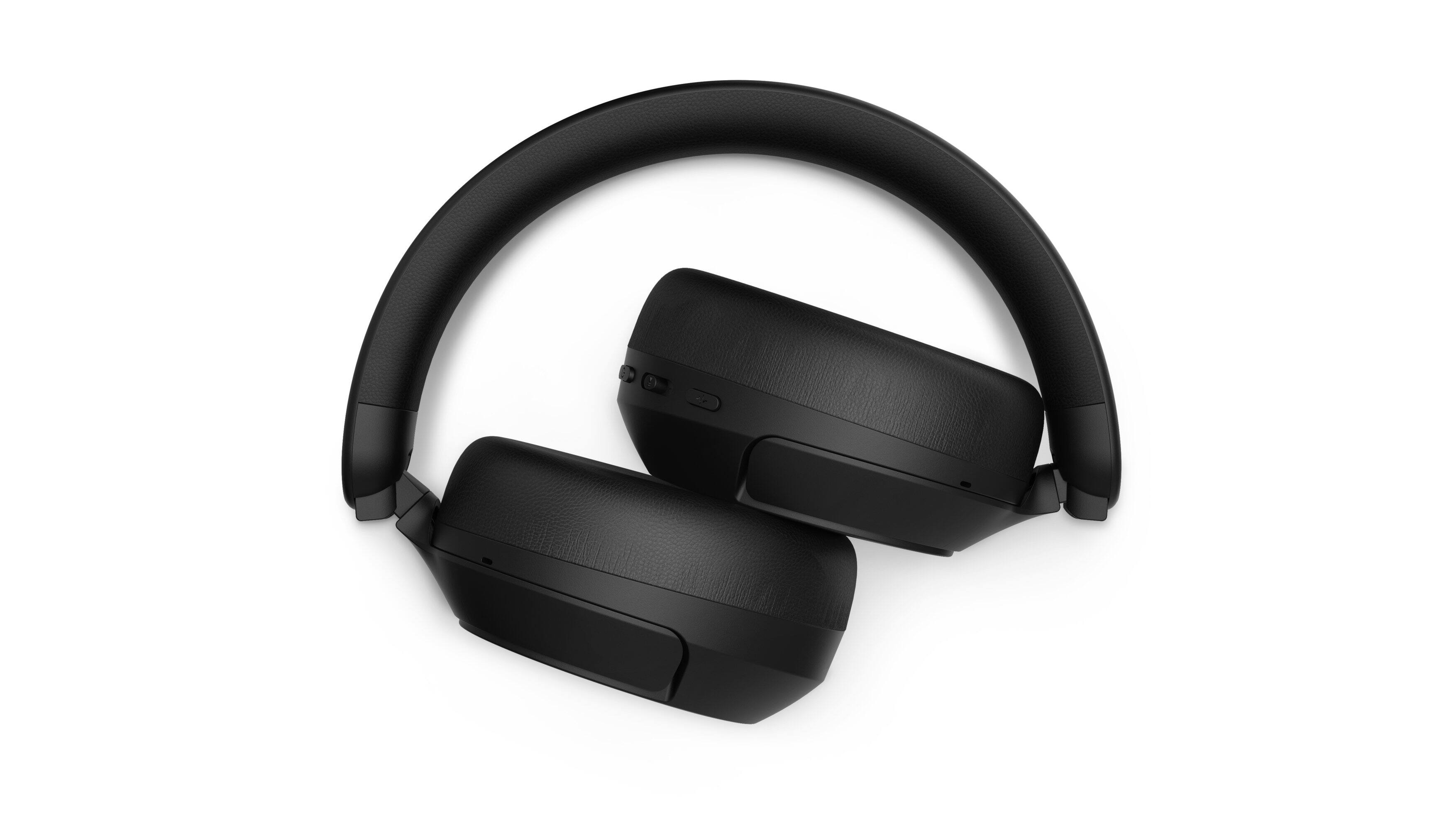Back. Philips - TAH6000 Wireless Over-Ear Bluetooth Headphones with Adaptive ANC, 80H Playtime (50H ANC), Dynamic Bass - Black.