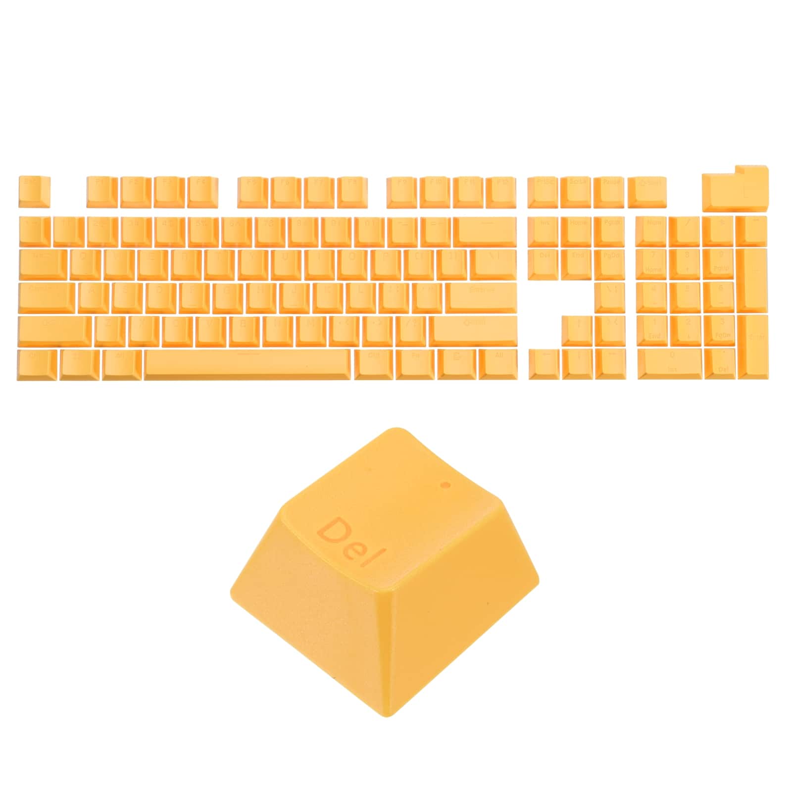 Unique Bargains - 108 Keys Pudding Keycaps Set OEM Profile 60 Percent ABS for Mechanical Keyboard Layout, Double Shot - Yellow