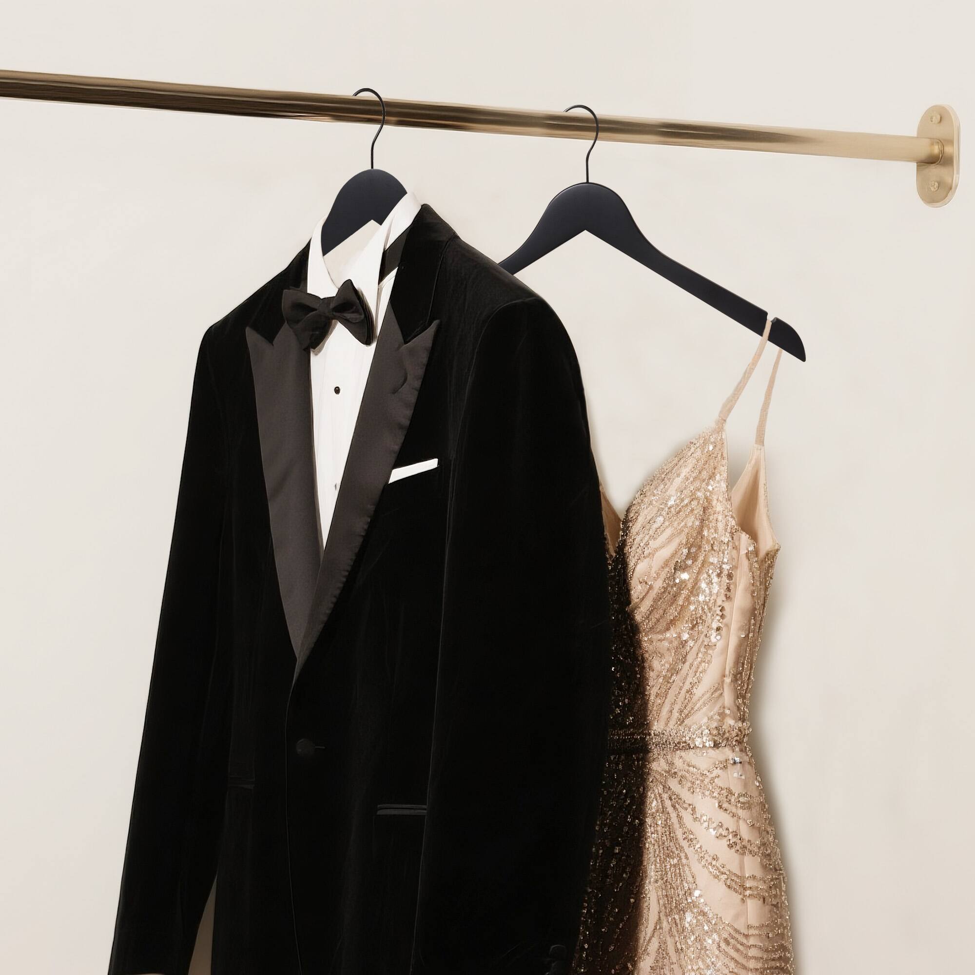 Alt View 3. BP4U - 12-Pack Premium Wooden Clothes Hangers, Solid Wood Coat Shirt Top Hangers for Jackets, Shirts, Dresses(Black) - Black.