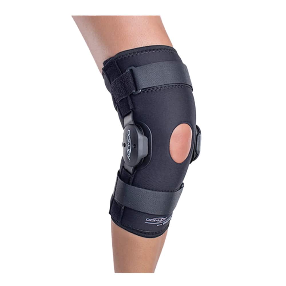 DonJoy - Deluxe Hinged Knee Brace - Breathable, Neoprene-Free Support (XX-Large) - Black/Black