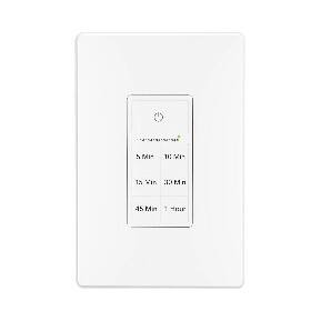 BN-LINK - Countdown Timer Switch for Bathroom Fans & Lights, 5-10-15-30-45-60min, Neutral Wire, Wall Plate, ETL - White