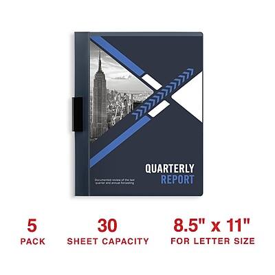 QUARTERLY REPORT  
Designed for the office, perfect for reports, proposals, and presentations  

5 PACK  
30 SHEET CAPACITY  
8.5" x 11" FOR LETTER SIZE