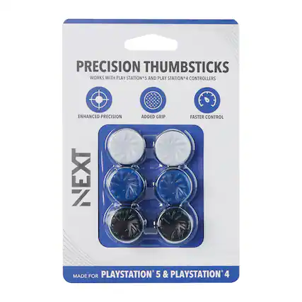 PRECISION THUMBSTICKS
WORKS WITH PLAY STATION 5 AND PLAY STATION 4 CONTROLLERS
ENHANCED PRECISION
ADDED GRIP
FASTER CONTROL
MADE FOR PLAYSTATION 5 & PLAYSTATION 4