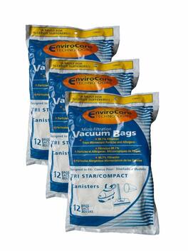 EnviroCare - 36 Pack Compact Patriot Allergy Vacuum Bags, Miracle Mate,Airstorm, Patriot, MG1, MG2, EXL, Dust Care