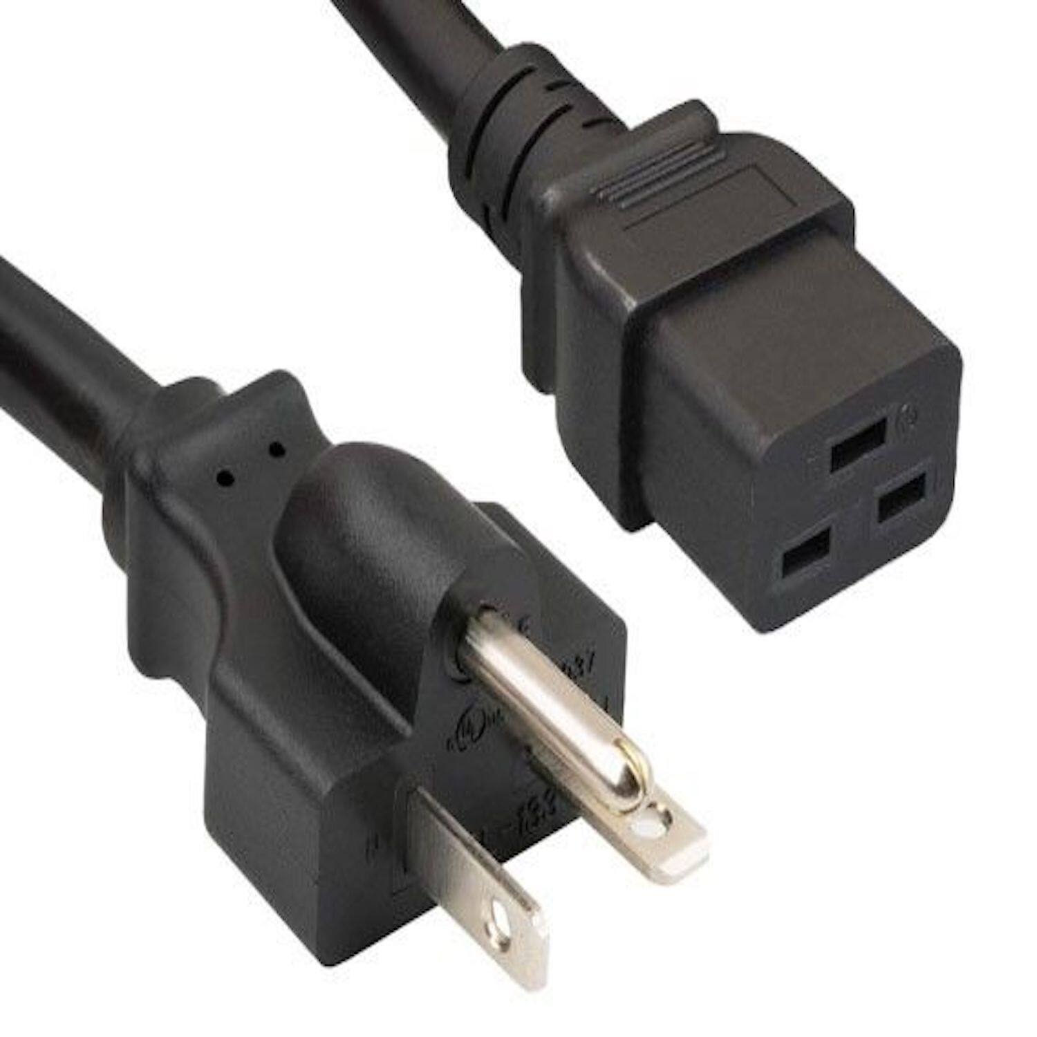 Left. Sanoxy - SANOXY Cables and Adapters; 10ft 12 AWG 20A 250V Power Cord (NEMA 6-20P to IEC 320 C19) - Black.