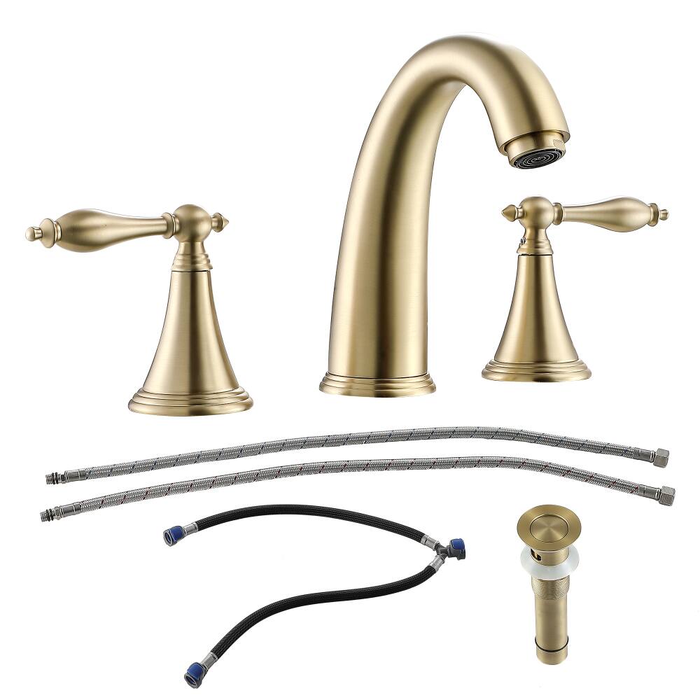 2 Handle Widespread Bathroom Faucet 3 Hole with Pop Up Drain and 2 Water Supply Lines price history on PriceWatchPro