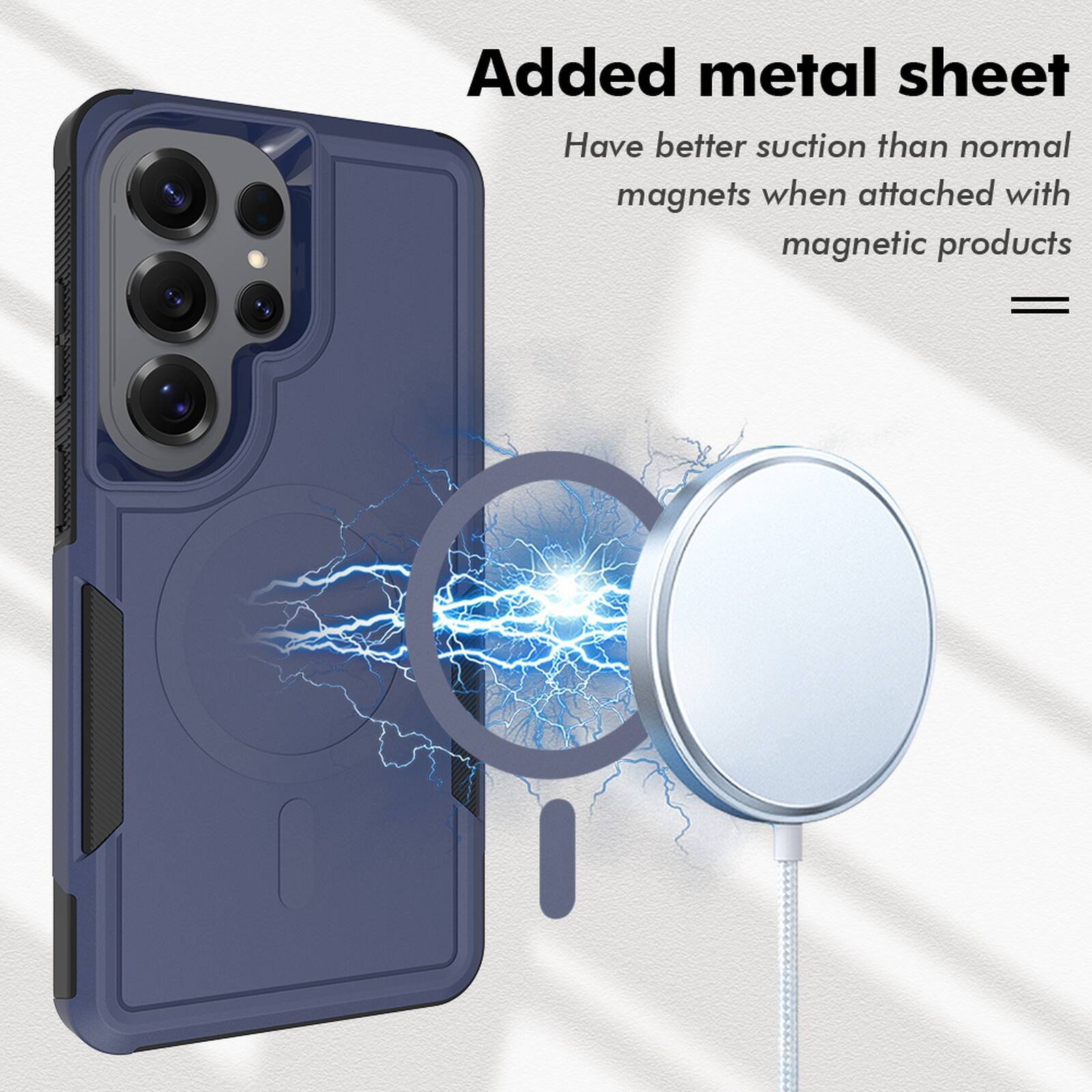 Added metal sheet  
Have better suction than normal magnets when attached with magnetic products