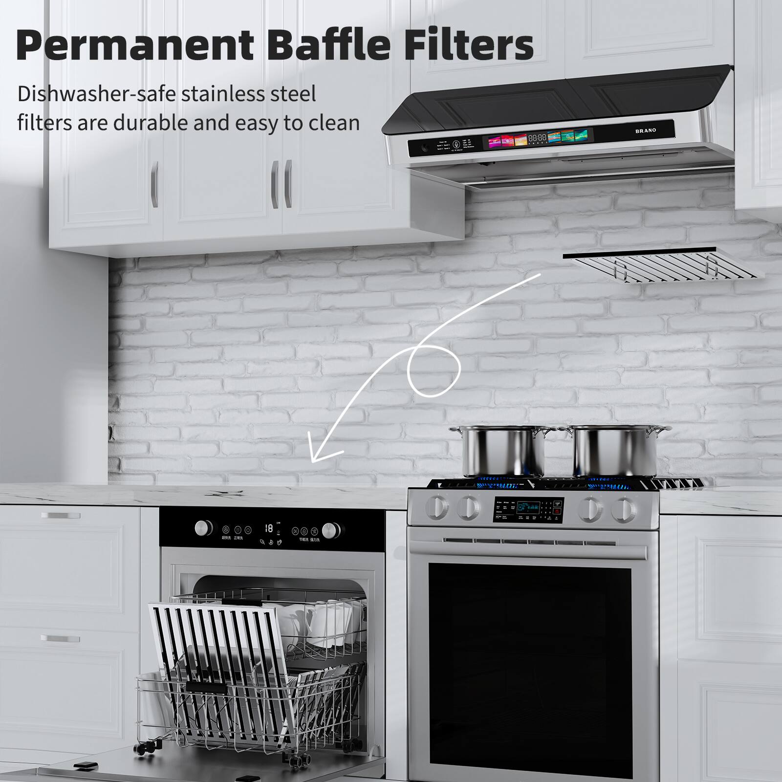 Permanent Baffle Filters

Dishwasher-safe stainless steel filters are durable and easy to clean