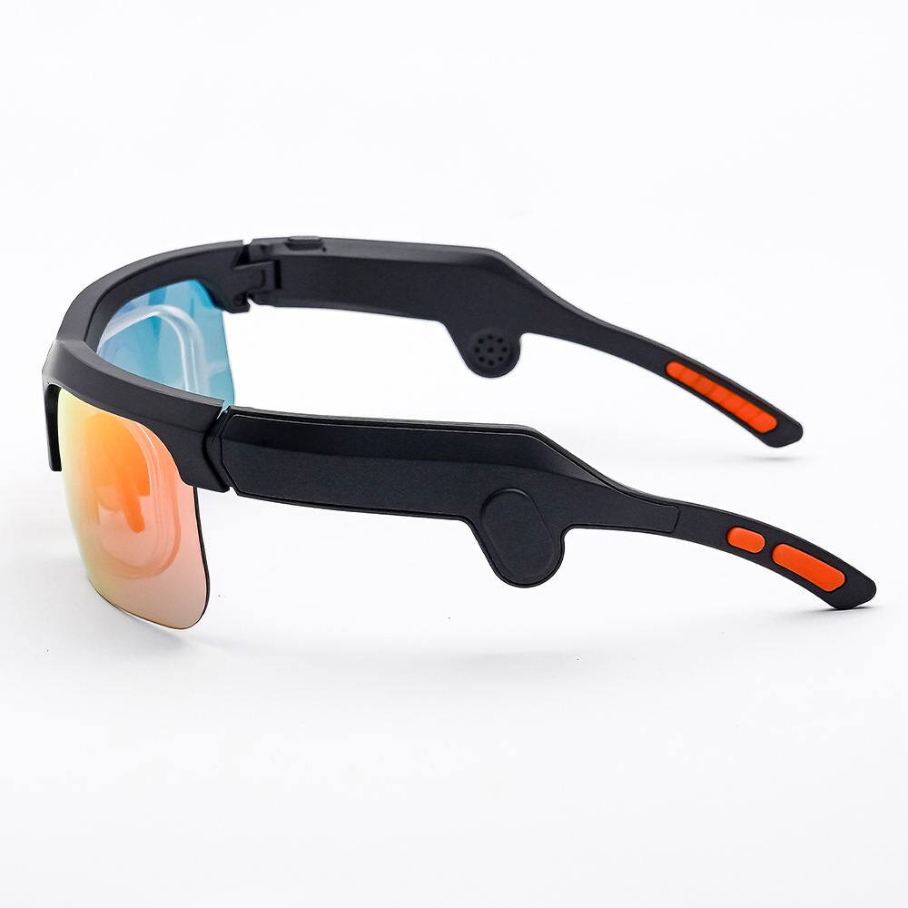 Left. PRIMEPLUS - AI Smart Sunglasses with POV 13MP Camera ChatGPT AI Translation Video Recording Outdoor Cycling - Black.