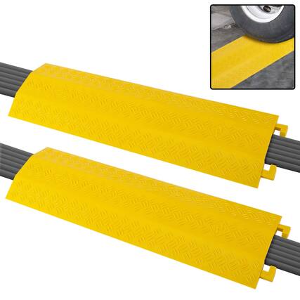 Front. Pyle - Pyle Durable Cable Ramp Protective Cover - 2,000 lbs Max Heavy Duty Drop Over Hose & Cable Track Protector.