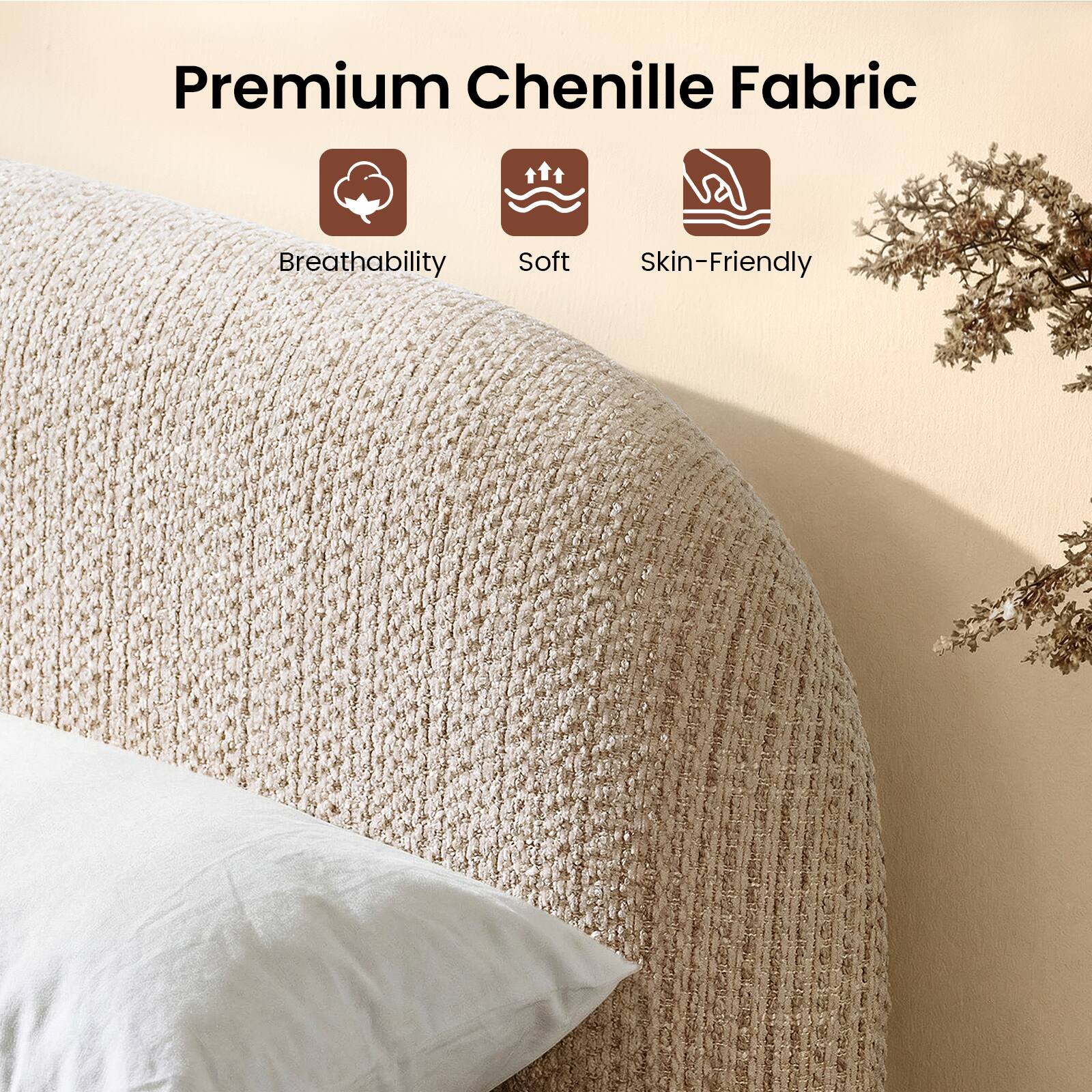 Premium Chenille Fabric

- Breathability
- Soft
- Skin-Friendly