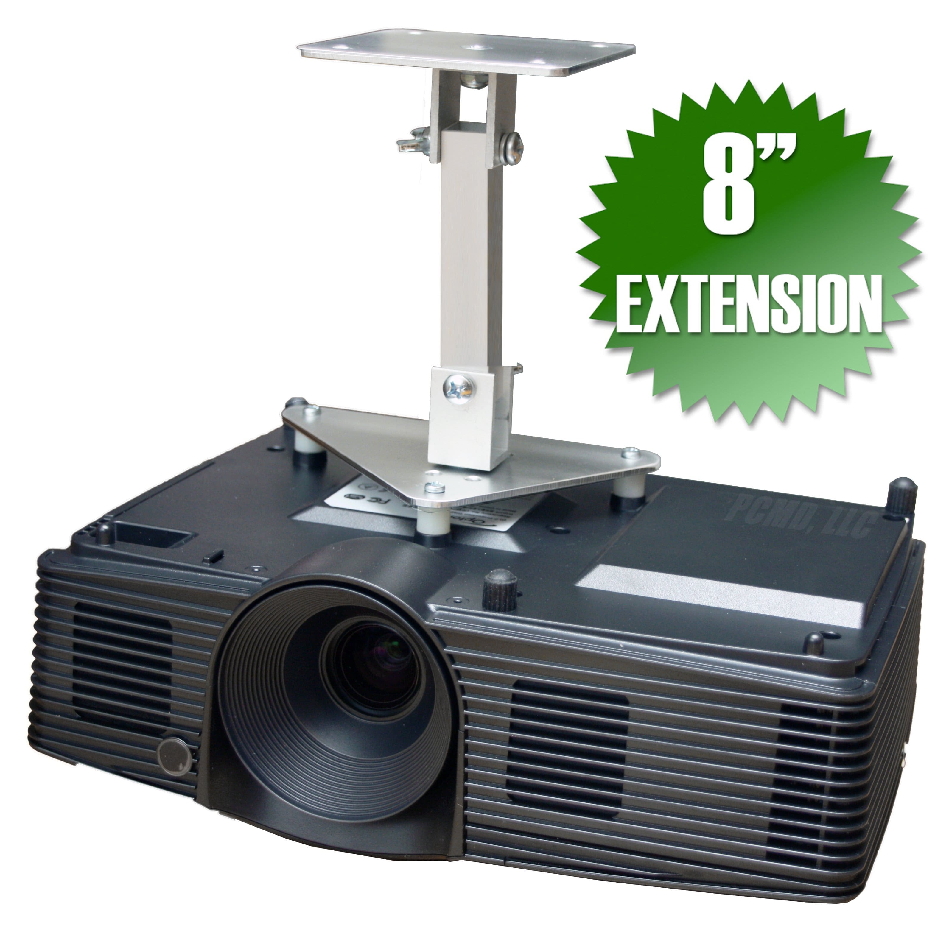 PCMD, LLC - Projector Ceiling Mount Compatible with Acer F211 F211S F251 F261 P6200 P6200S P6500 P6600 (8-Inch Extension) - Aluminum