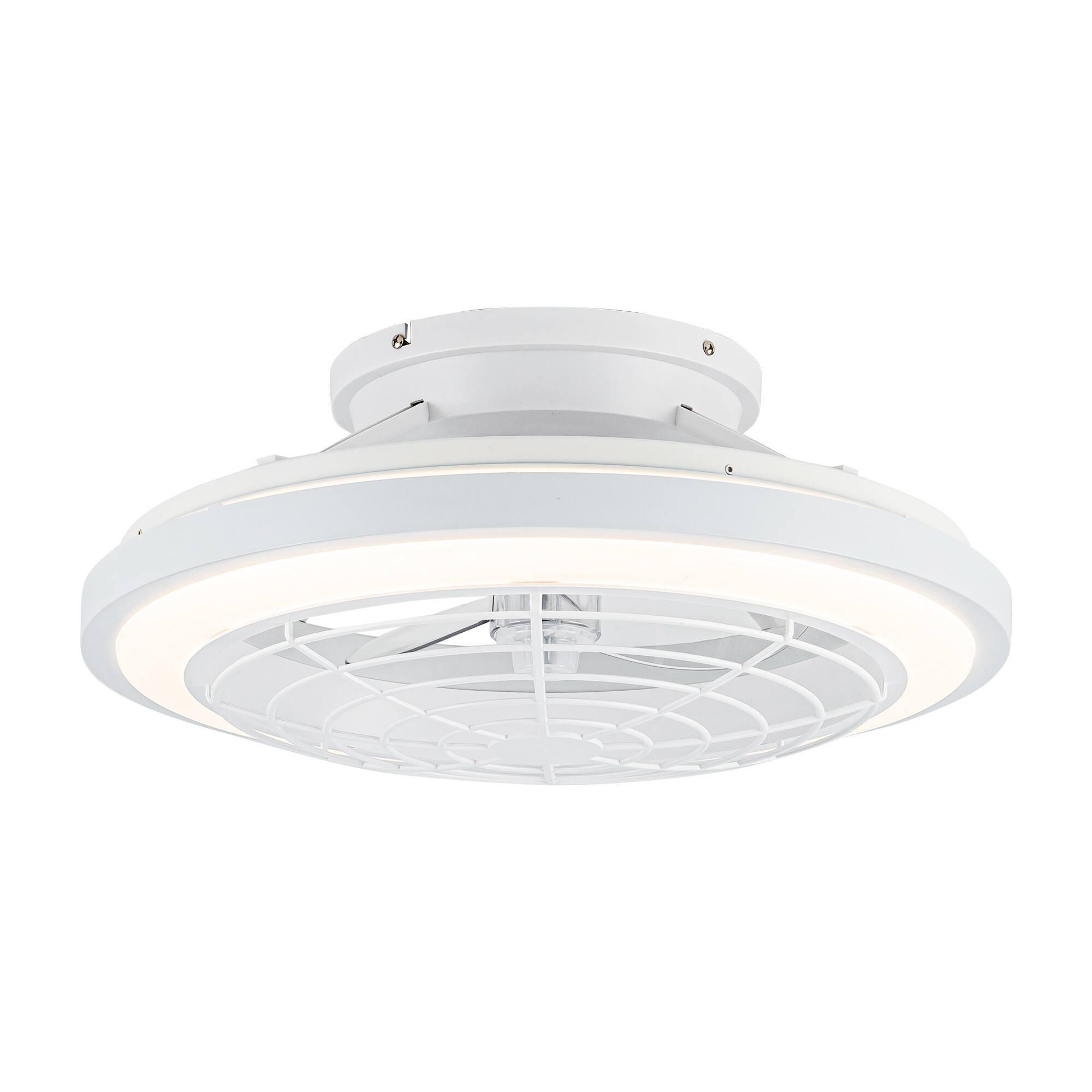 "Parrot Uncle - 19"" Flush Mount Ceiling Fan with LED and Remote - White" price history on PriceWatchPro