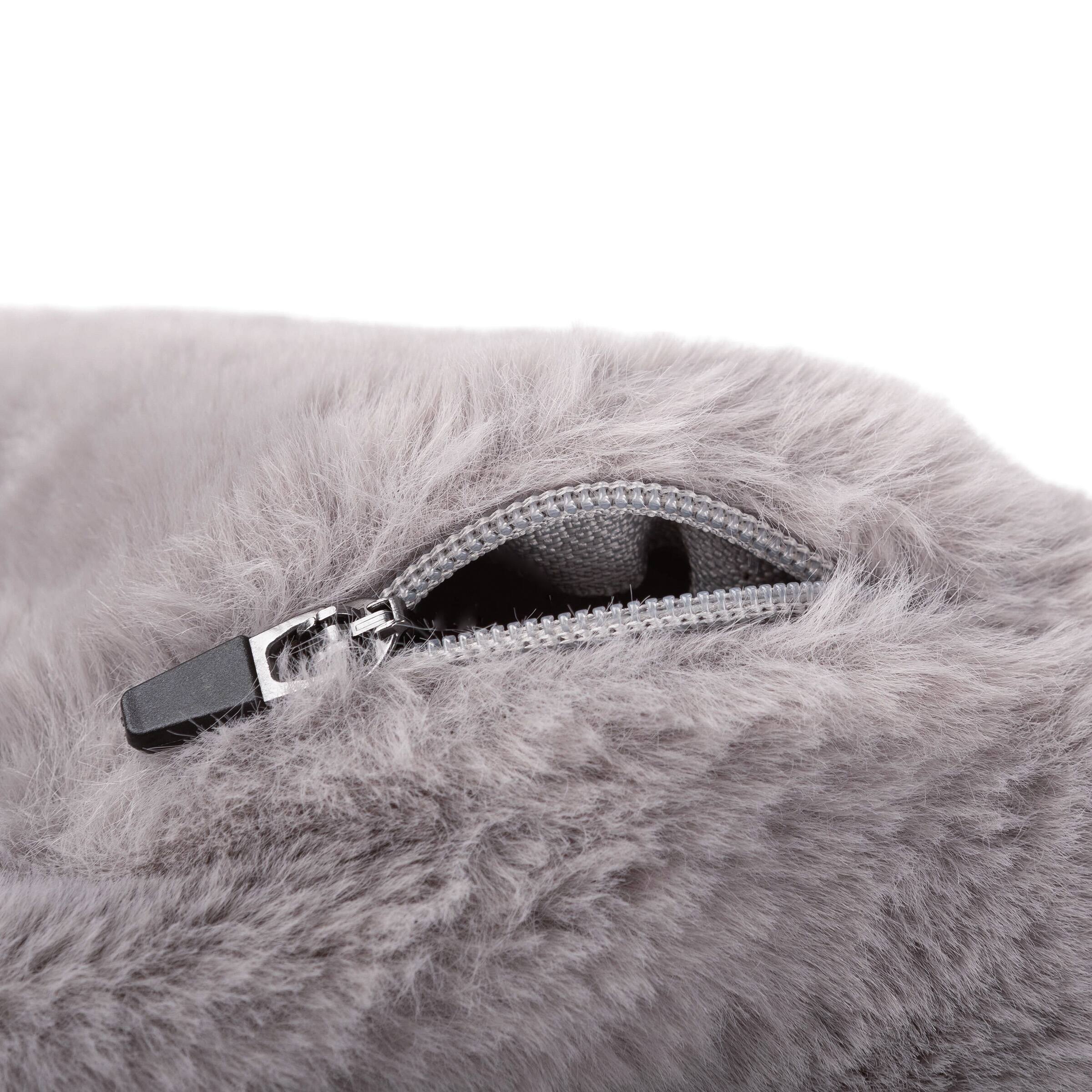 Angle. PetMaker - 25in Donut Dog Bed for Small Pets - Gray.