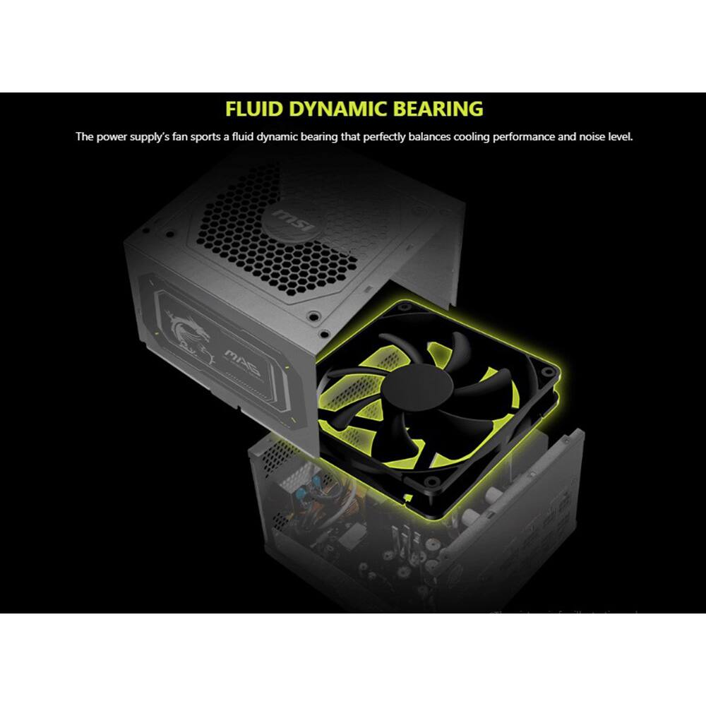 FLUID DYNAMIC BEARING

The power supply's fan sports a fluid dynamic bearing that perfectly balances cooling performance and noise level.