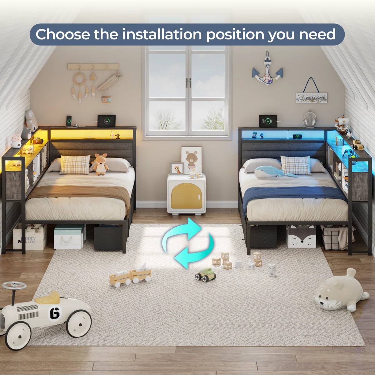 Choose the installation position you need