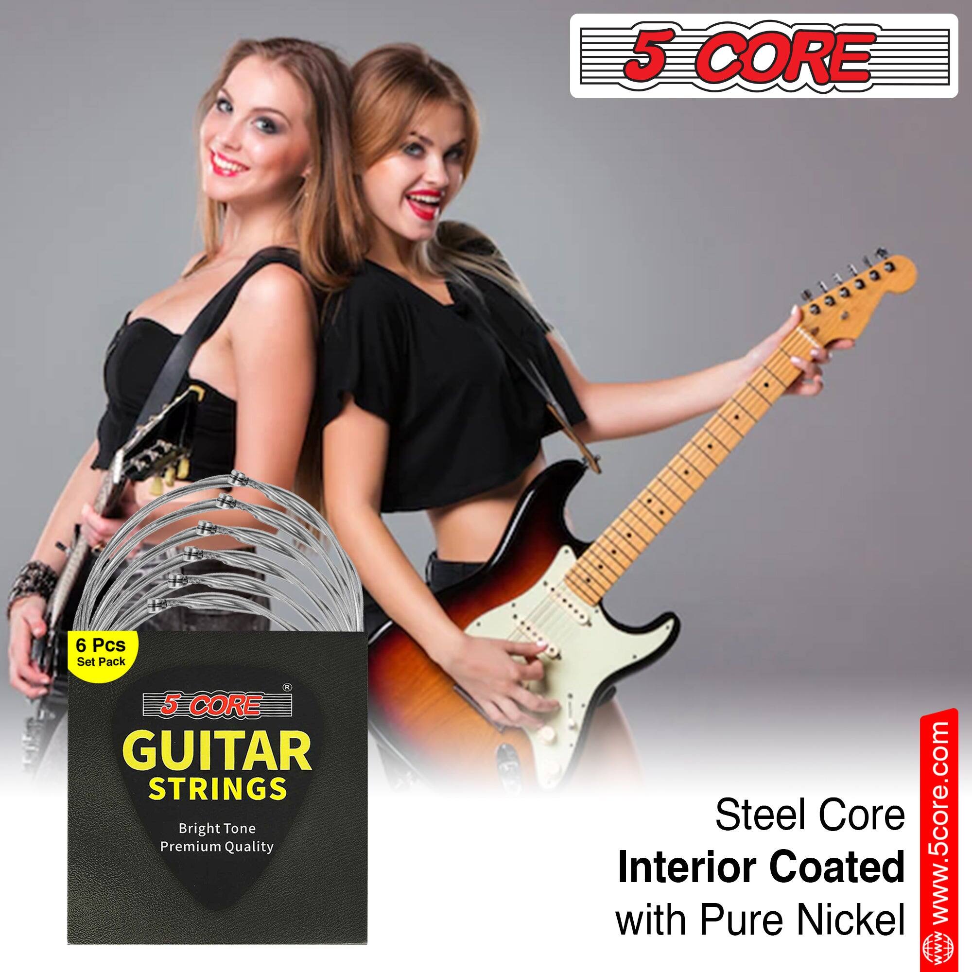 5 CORE

6 Pcs Set Pack

5 CORE GUITAR STRINGS
Bright Tone
Premium Quality

Steel Core Interior Coated with Pure Nickel

www.5core.com