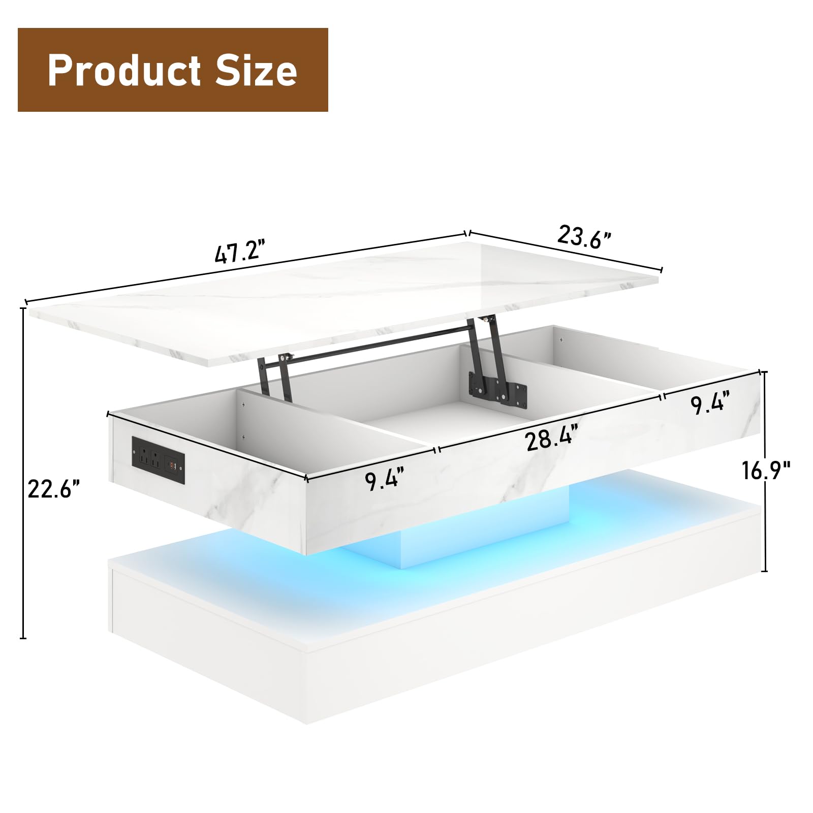 Product Size: 47.2" x 23.6" x 22.6" x 9.4" x 28.4" x 9.4" x 16.9"