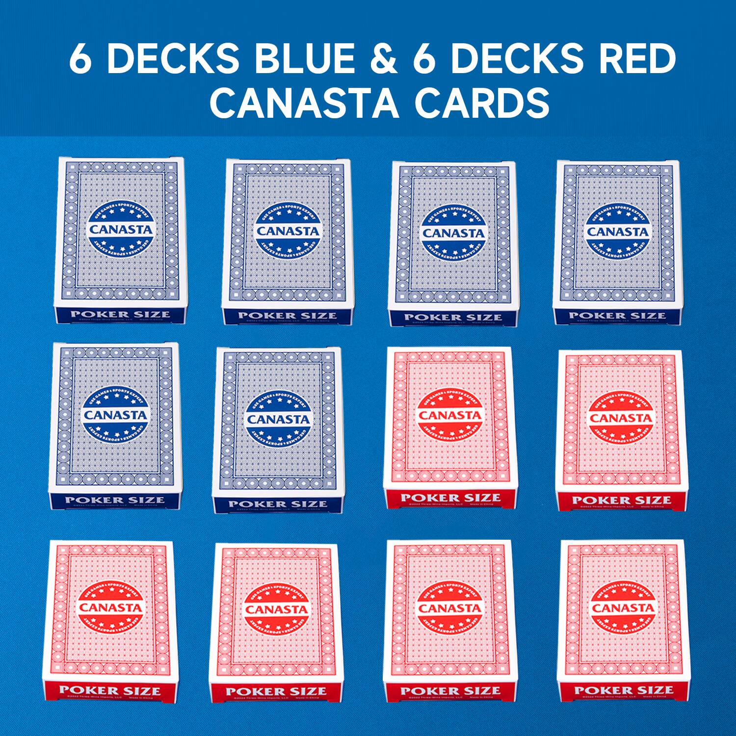 6 DECKS BLUE & 6 DECKS RED CANASTA CARDS

DANOS CANASTA CANASTA CANASTA CANASTA
TELEST
POKER SIZE
POKER SIZE
POKER SIZE
POKER SIZE
CANASTA
TuS CENST
CANASTA
TRRTT
CANASTA
CANASTA
POKER SIZE
POKER SIZE
POKER SIZE
POKER SIZE
POKER SIZE
POKER SIZE
POKER SIZE
POKER SIZE