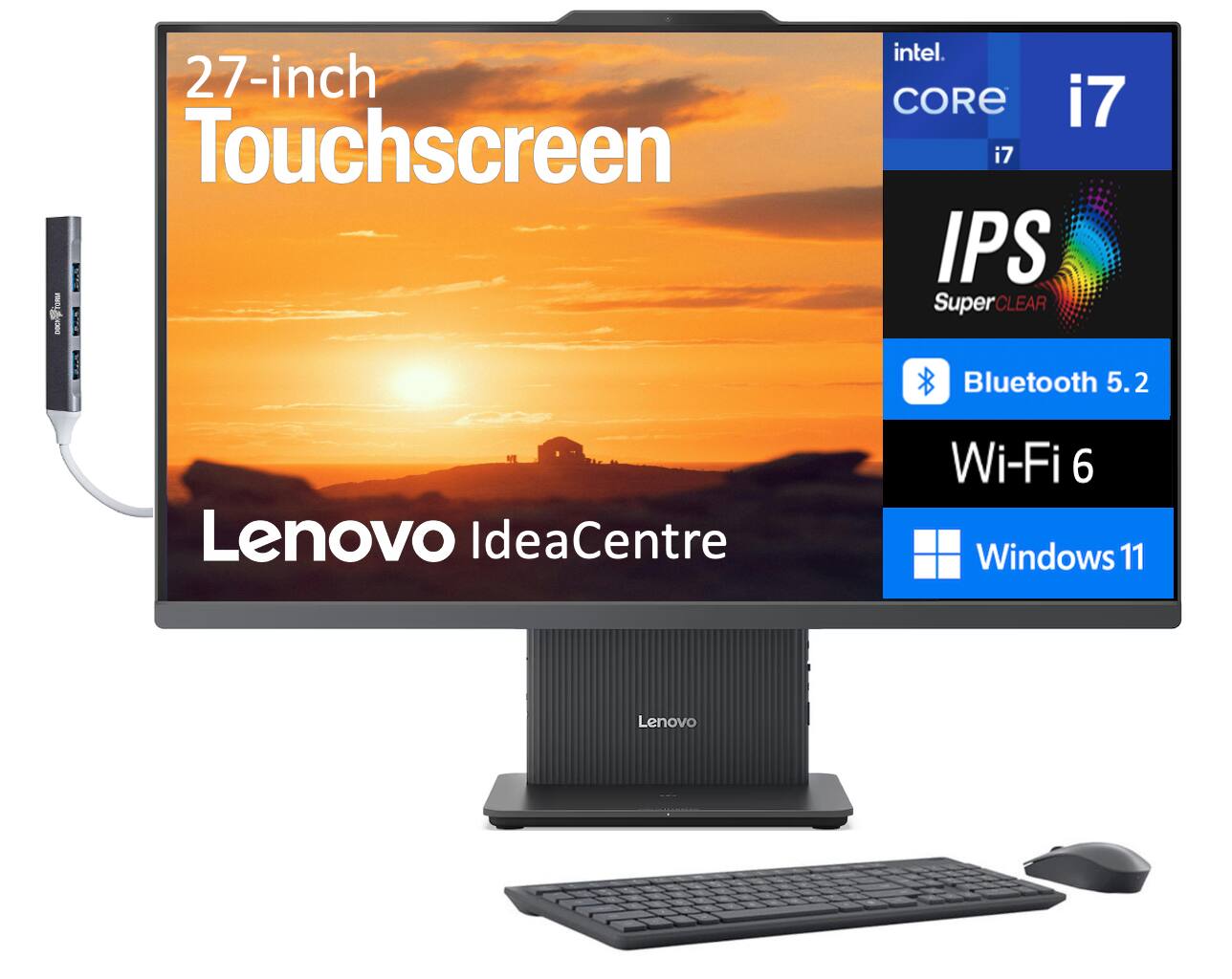 27-inch Touchscreen  
Intel Core i7  
IPS SuperClear  
Bluetooth 5.2  
Wi-Fi 6  
Windows 11  
Lenovo IdeaCentre