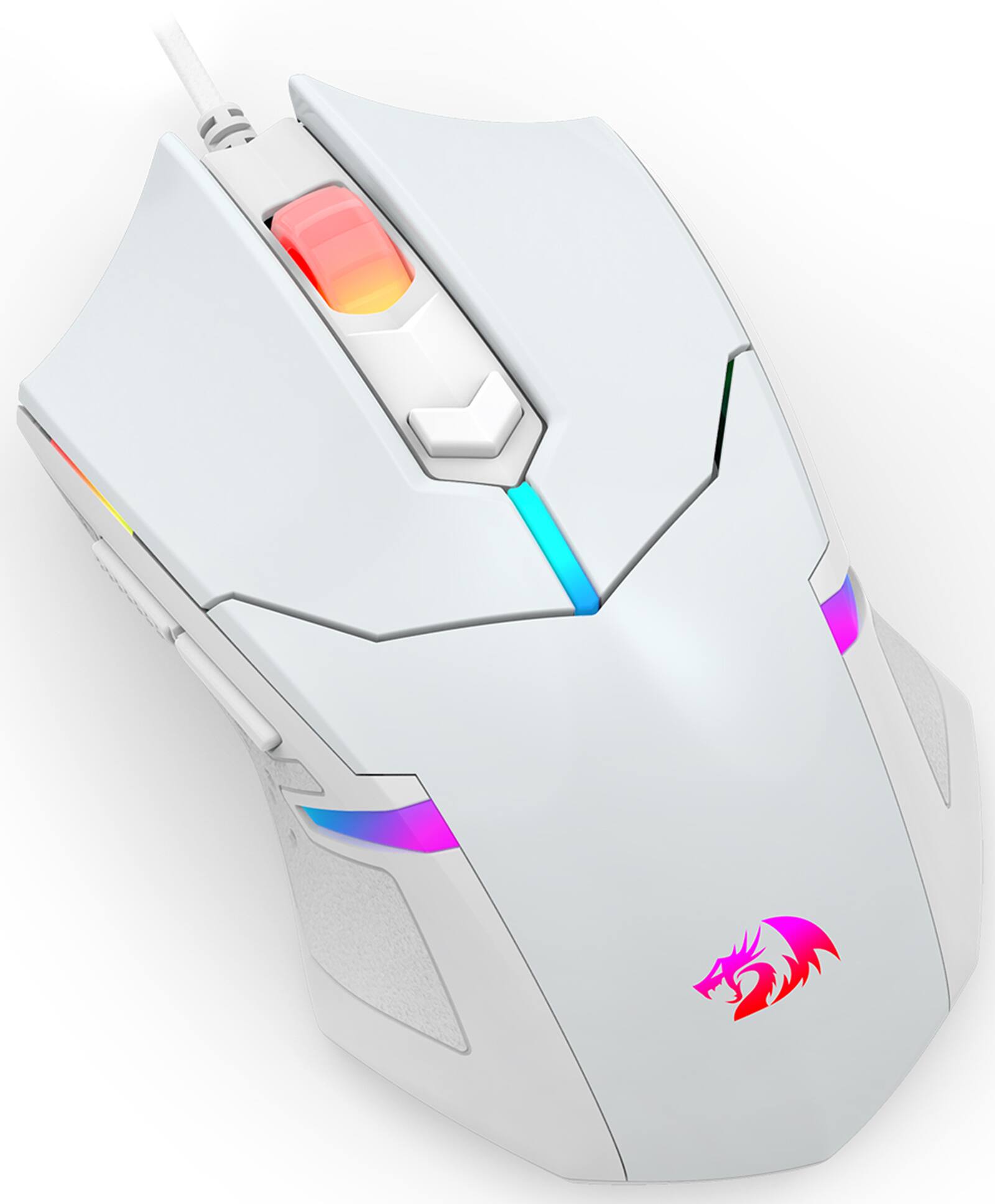 Alt View 3. REDRAGON - S101W-1 Wired RGB Backlit Gaming Keyboard with Multimedia Keys Wrist Rest and Red Backlit Mouse Combo 3200 DPI - White.