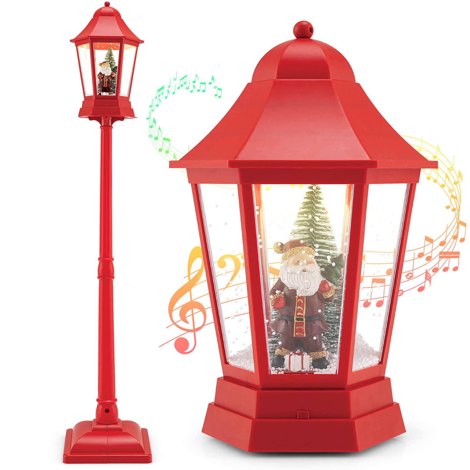 Alt View 9. Costway - Costway 5.3 Ft Musical Christmas Street Lamp with 8 Tunes, 60 LED Lights, Mute Mode - Red.