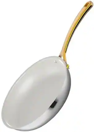 Front. NutriChef - NutriChef 9.5-Inch Large Fry Pan, PFOA-Free Frying Pan with Ceramic Non-Stick Coating, Golden PVD Handles - Stainless Steel.
