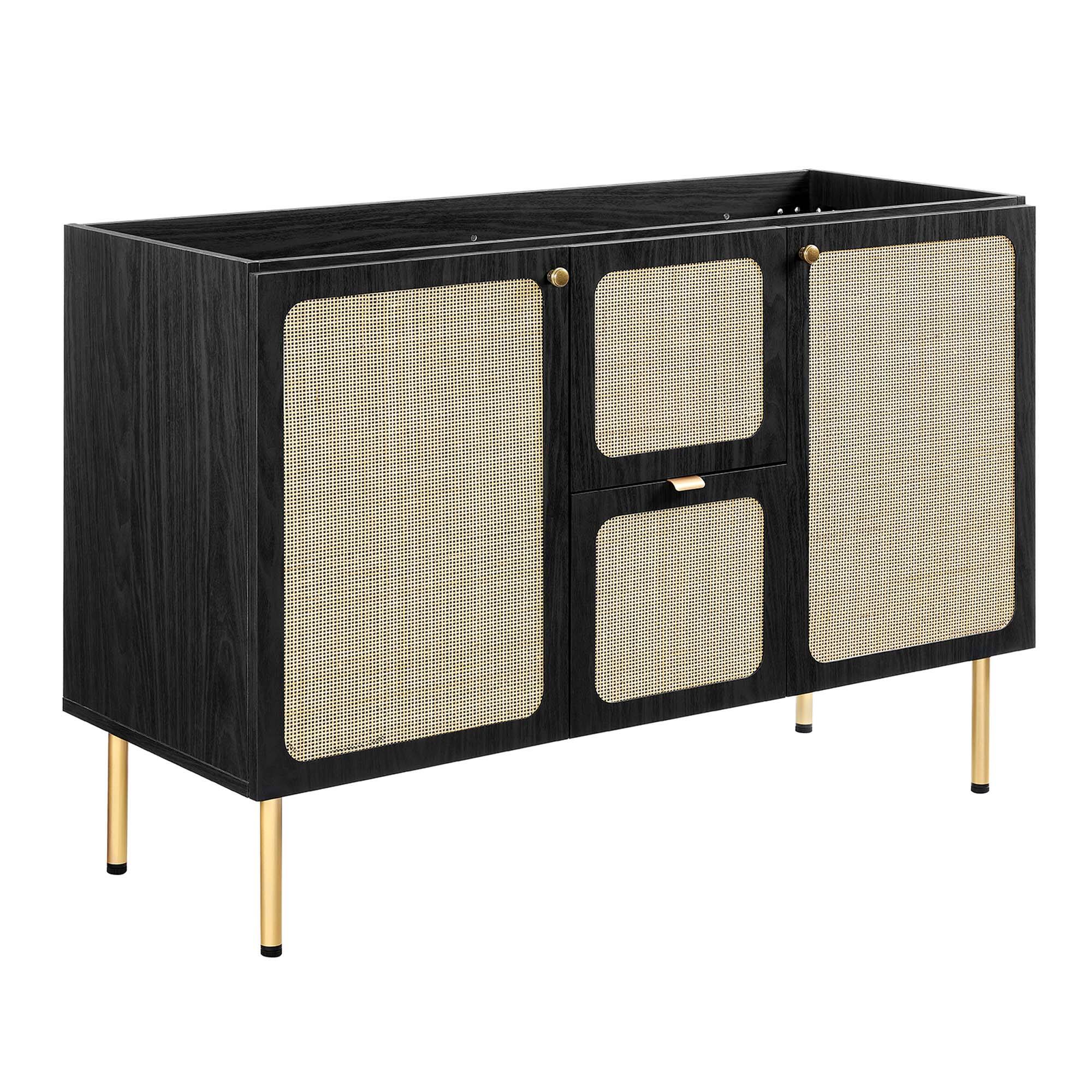 Alt View 2. Modway - Chaucer 48" Bathroom Vanity with White Basin Included by Modway - Black White.