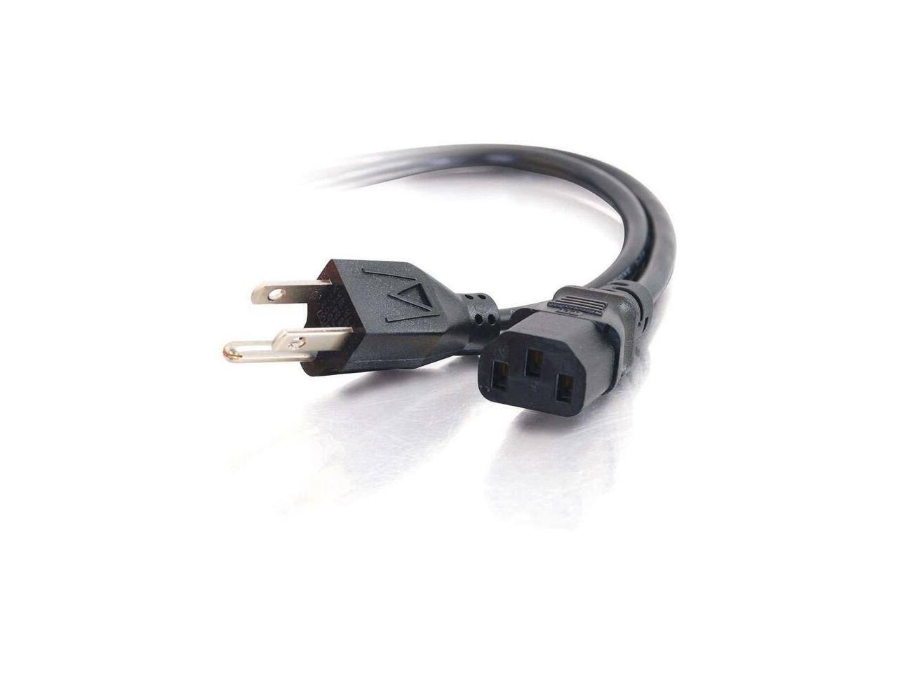 Front. Cables to Go - C2G 03131 14 AWG Premium Universal Power Cord (NEMA 5-15P to IEC320C13) TAA Compliant, Black (6 Feet, 1.82 Meters).