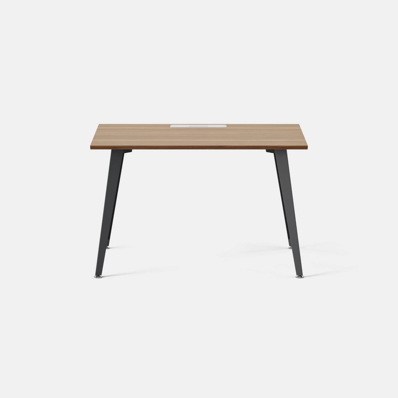 Left. Branch Furniture - Branch 48" Office Desk – Modern Design, Spacious Work Surface, Durable Build, Integrated Cable Management - Walnut.