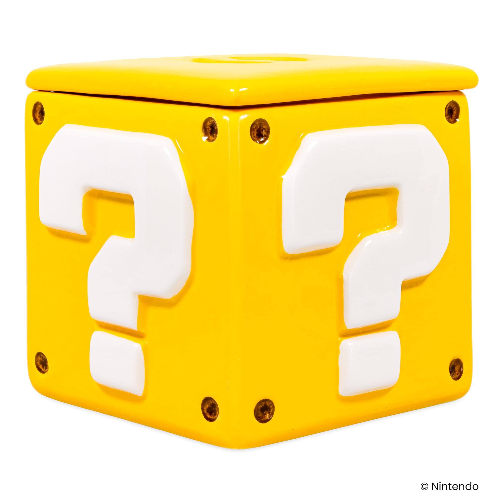 Alt View 3. Pyramid America - Super Mario Bros. Question Mark Block Ceramic Storage Jar - Yellow.