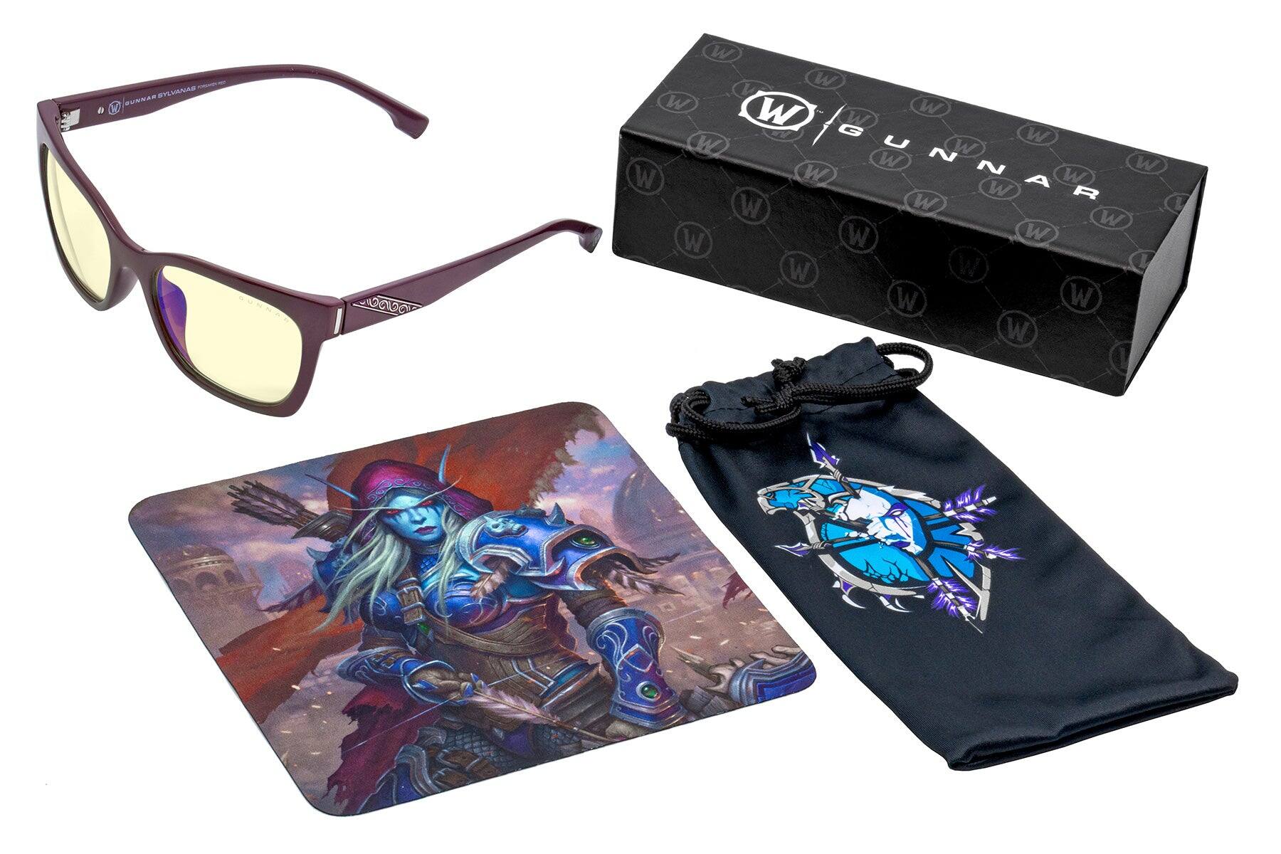 Alt View 9. GUNNAR - GUNNAR Gaming Glasses  - World of Warcraft Sylvanas, Forsaken Red, Clear Lens - Blue Light Blocking, Relieve Dry Eye - Forsaken Red.
